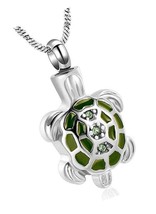 Cremation Jewelry for Ashes Turtle Urn Necklace - £50.12 GBP