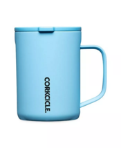Stainless Steel Coffee Mug w/ Handle &amp; Lid 16oz Corkcicle Baby Blue Sant... - $37.00