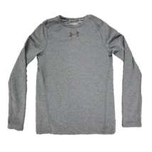 Under Armour Shirt Boys Youth Medium Gray Fitted Coldgear Base Layer Lightweight - $16.66