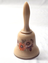 Vintage WESTMORELAND 5.25&quot; Glass Bell Hand Painted Wildflowers On Almond... - $246.22 MXN