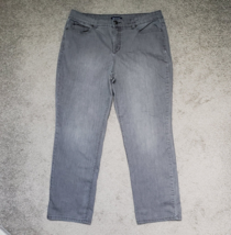 Bandolino Mandie Women&#39;s Size 12 Average Straight Leg High Rise Gray Denim Jeans - £14.13 GBP