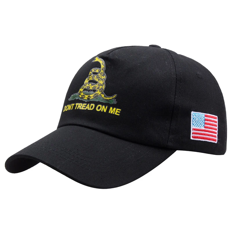Dont tread on me rattlesnake printing baseball cap usa flag embroidery snapback hip hop thumb200