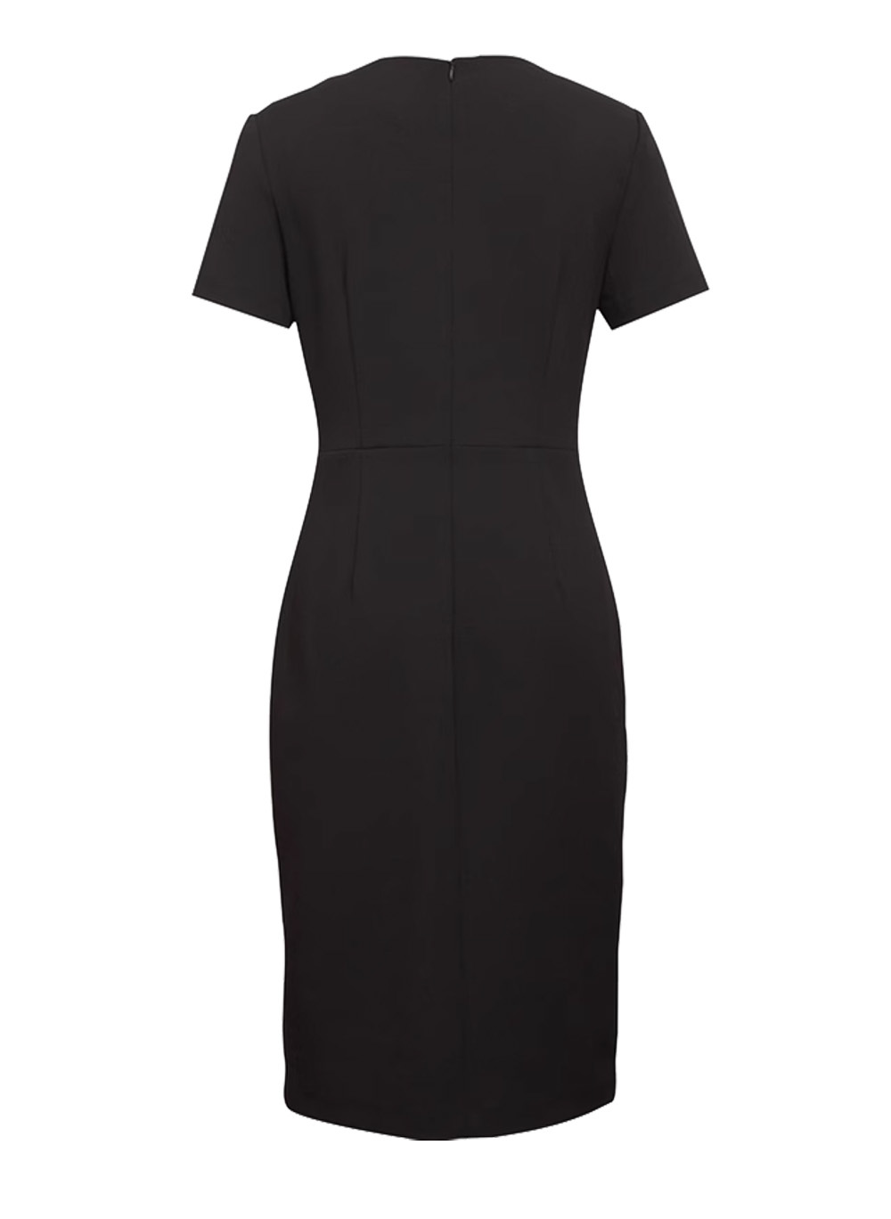 Celeb Style Amal Clooney Inspired Short Sleeve Button Little Black Midi Dress Item image 4
