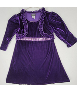 Holiday Editions Dress Girls Size M 7/8 Purple Velvet Sequins Soft Party - £10.11 GBP