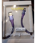 Heyday Made for iPhone Charging To USB Cable 6ft Braided Metallic Dark P... - $13.70 CAD