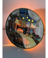 Vtg Light 3D Plate Sewing Room Scene Star Details Plug In Decor - $23.41