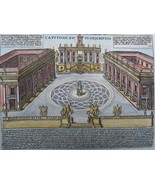 Rome, Capitoline Hill, Piazza del Campidoglio, Giacomo Lauro, 1625, Capi... - $129.00
