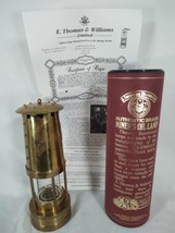 E Thomas and Williams Cambrian Brass Miners Oil Safety Lamp Lantern Wales Made - $219.73