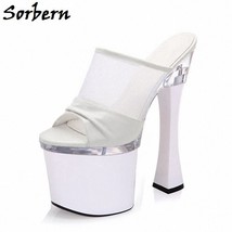 Extreme High Heel Women Slippers Open Toe Summer Shoes Slip On Slides Ladies Tra - £130.23 GBP