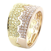 Argyle 1.28ct Natural Fancy Yellow &amp; Pink Diamonds Engagement Ring 18K Gold - £2,988.58 GBP