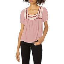 MSRP $70 Lucky Brand Women&#39;s Short Sleeve Square Neck Crochet Top Size XL NWOT - $37.62