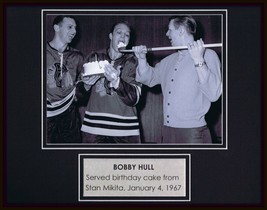 Stan Mikita Serving Bobby Hull Birthday Cake 1967 Framed 11x14 Photo Display  - £27.84 GBP