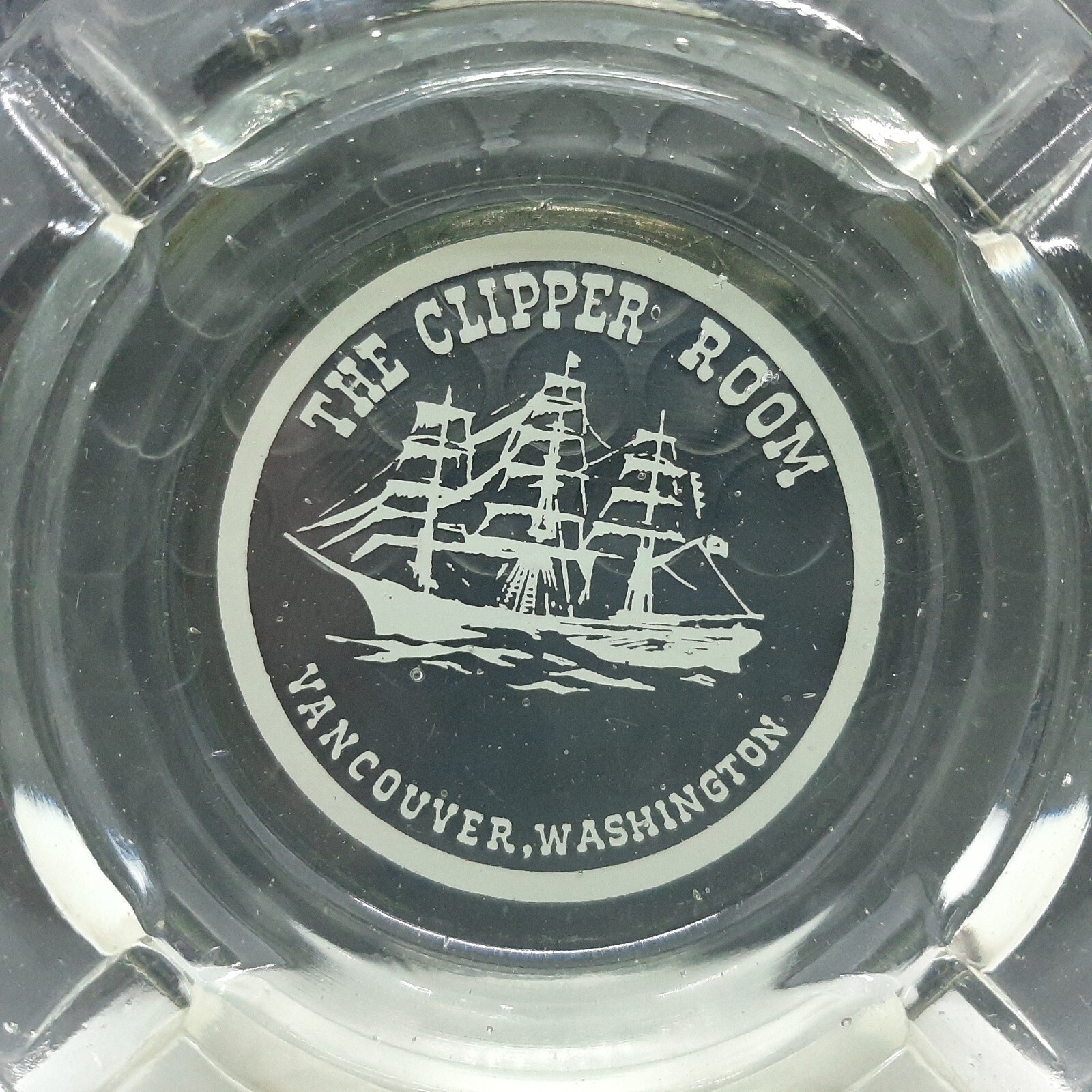 The Clipper Room Vancouver, Washington  souvenir vintage glass ashtray Item image 4