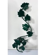 Vtg Green Metal Vine Leaf Candle Holder Wall Hanging Sconce - $275.20 MXN
