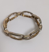 Vintage Silver Tone Signed Napier Quality chrome stretch Bangle bracelet - $253.04 MXN