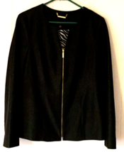 Dana Buchman jacket / blazer  size 4 women dark gray zip close - £14.95 GBP