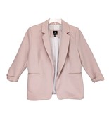 Jules &amp; Leopold Women&#39;s L Pink Ribbed 3/4 Cuff Sleeve Open Blazer Stretc... - $33.08 CAD