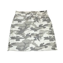 Tractr Skirt Womens 4 Grey White Camo Lisa Slim Fit Mid Rise Mini Denim ... - $24.99