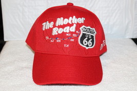 ROUTE 66 THE MOTHER ROAD UNITED STATES MAP BASEBALL CAP ( RED ) - $11.29