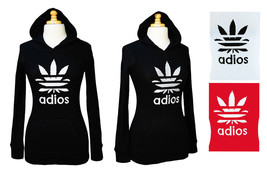 NEW Women&#39;s Embroidered ADIOS Weed Pot Marijuana Leaf Addicted Sweatshir... - £12.01 GBP