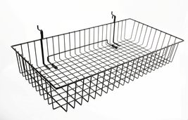 FixtureDisplays® 24&quot; x 12&quot; Wire Metal Gridwall Slatwall Basket w/Hooks -... - £22.23 GBP