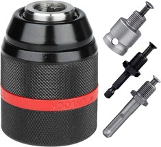 1-13Mm Keyless Drill Chuck Adapter Kit 1/2&quot;-20Unf With Sds-Plus Shank 1/4&quot; Hex - $25.81