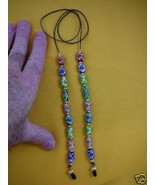 (#E258) Green blue Swirl dots glass Eyeglass leash holder chain - $36.66 CAD
