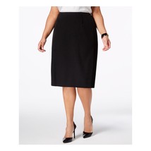 NWT Womens Plus Size 18W Kasper Black Knee-Length Elastic Waist Pencil Skirt - £21.60 GBP