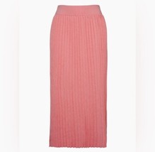 New Lucy Paris Ellery Knit Pleated Skirt Pink Sz S - £51.45 GBP