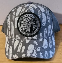 INDIAN CHIEF FEATHERS NATIVE PRIDE SNAPBACK MESH BACK BASEBALL CAP HAT GRAY - $15.11