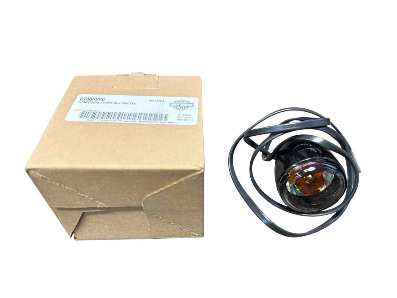 NEW Harley Davidson Turn Signal Assembly Front Black Smoked 67800906 - $69.29