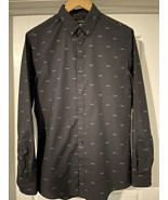Mens H&amp;M Slimfit S Black Button Down Long Sleeve Dress Shirt Easy Iron G... - £15.76 GBP