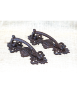2 LARGE HANDLES RUSTIC CAST IRON BARN DOOR HANDLES SHED GATE PULLS FANCY... - £22.01 GBP