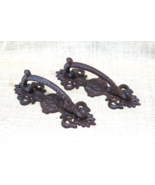 2 LARGE HANDLES RUSTIC CAST IRON BARN DOOR HANDLES SHED GATE PULLS FANCY... - $27.99