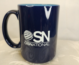 SN National  Navy Blue&amp; Light Blue On Inside Of Coffee Mug 14oz - £13.90 GBP