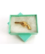2” Gold Tone Metal Lapel/Sweater Pin, Western 6-Shooter Cowboy Pistol, J... - $9.34 CAD
