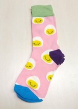 Light Pink Smiley Egg Socks Novelty Unisex 6-12 Crazy Fun SF21 - £6.14 GBP