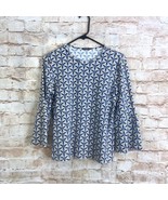 J.McLaughlin Geometric Print 3/4 Bell Sleeve Top Size Small - $32.49 CAD