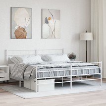  Metal Bed Frame White Steel 72 x 84 in Metal Bed Frame - $240.99