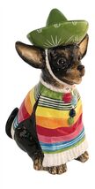 Fiesta Chihuahua 22071 Wearing Sombrero Dog Ceramic Figurine 9.75" H Blu... - $56.43