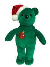 Rare Holiday Green Bear Plush w/Hat Gibson Beanie Baby Bear Vgt Collecti... - $13.30
