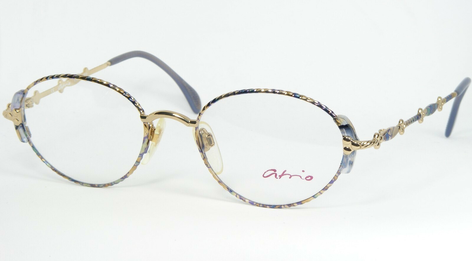 Vintage Atrio 2314 224 Oro / Blu/Verde Occhiali da Sole Montatura 51-19-... - $46.54