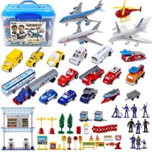 Liberty Imports Deluxe 57-Piece Kids Commercial Airport Playset in Storage Bucke - £35.16 GBP