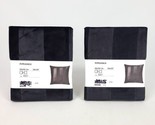 (Lot of 2) Ikea Pipranka Cushion Cover 20x20&quot; Dark Grey Velvet Soft Sati... - $23.66