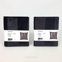 (Lot of 2) Ikea Pipranka Cushion Cover 20x20&quot; Dark Grey Velvet Soft Satin/Matte  - £18.90 GBP