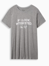 Torrid gray &quot;NOT INTERESTED&quot; t-shirt, Plus size 4X(26) - £27.40 GBP