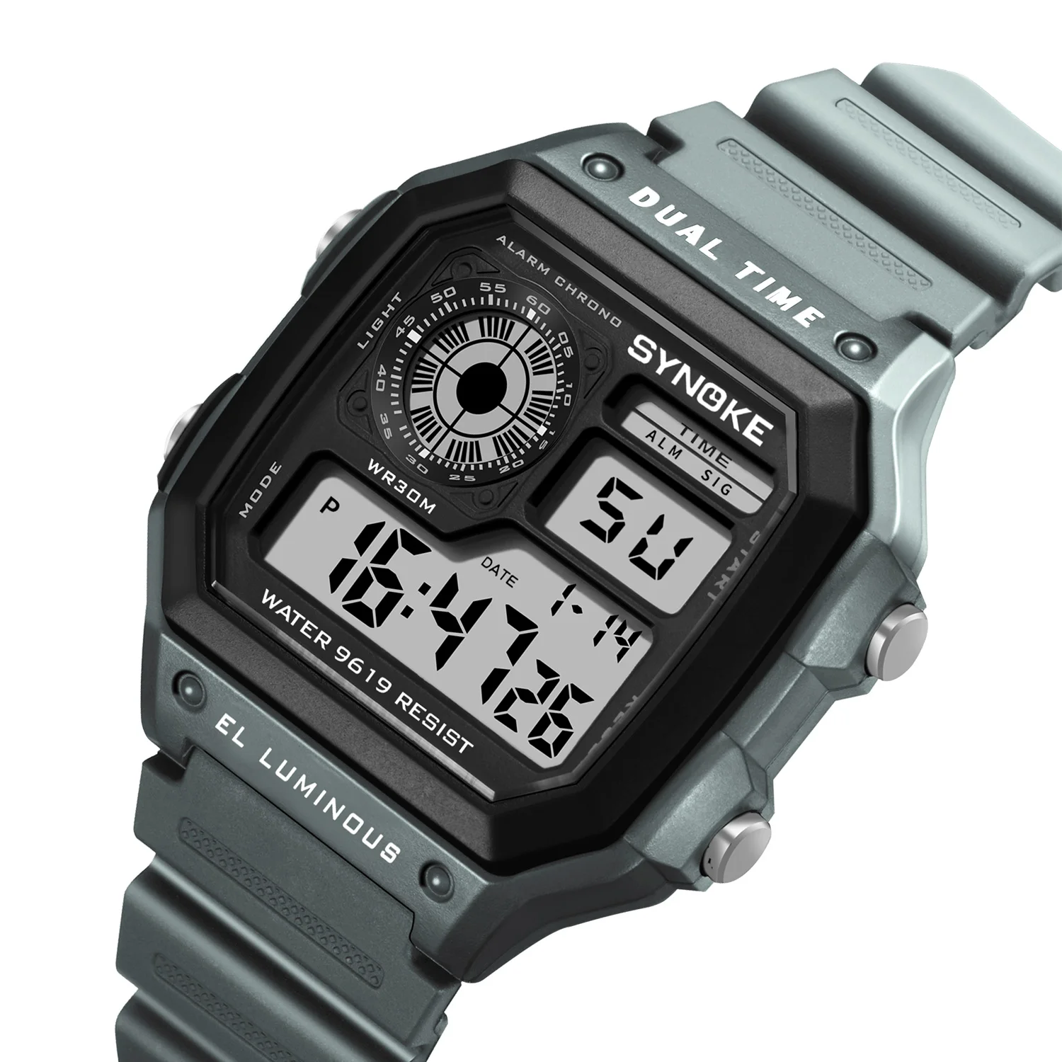 SYNOKE Wrist Watch For Men Digital  Waterproof Watch Transparent Multifunction   - £86.18 GBP