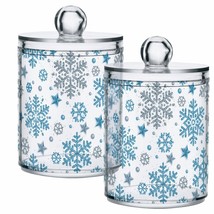Winter Qtip Dispenser 2 Pack Silver Blue Glitter - $986.89 MXN