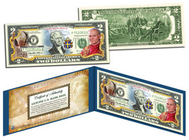 POPE JOHN PAUL II BEATIFICATION Legal Tender US $2 Bill with Folio &amp; Cer... - $13.98