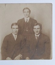 RPPC Three Handsome Brothers Gentleman in Ties Postcard AZO UNP c1904-1918 - £6.38 GBP